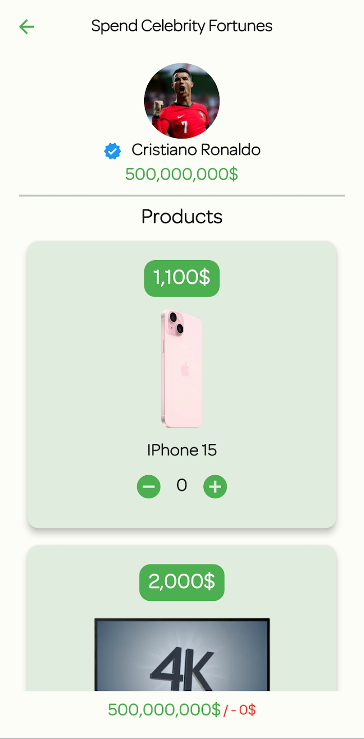 صرف ثروات المشاهير Spend Celebrity Fortunes