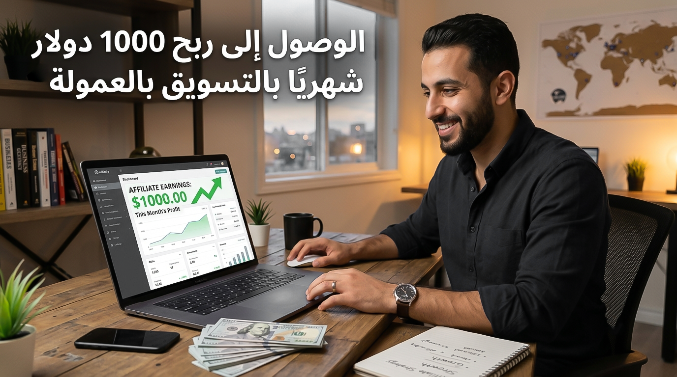 الوصول إلى ربح 1000 دولار شهريًا بالتسويق بالعمولة (Affiliate Marketing)